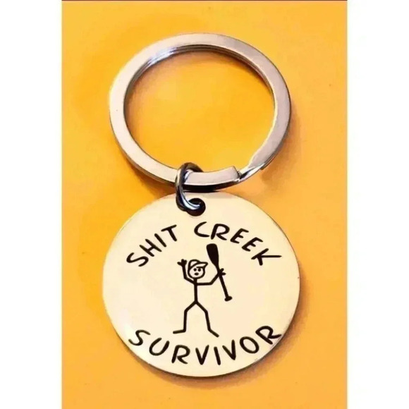 Crawford Graphix Shit Creek Survivor Paddle Kayak Canoe Keychain - Picture 1 of 2